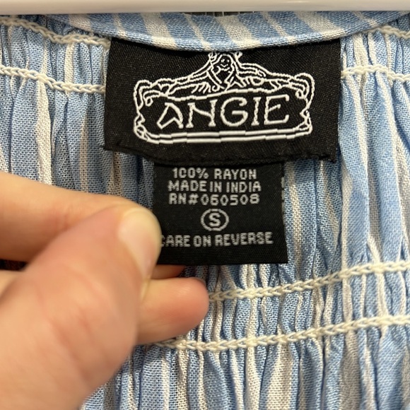 Blue and White striped maxi dress size small - Picture 3 of 7